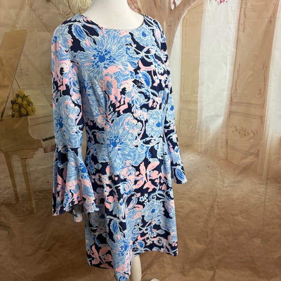 NEW Lilly Pulitzer Kayla Blue and Pink Floral Dress - Picture 7 of 13